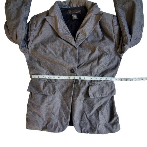 Banana Republic Gray 1 Button Blazer Jacket Size 10 - Picture 9 of 13